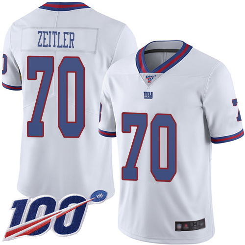 Men New York Giants #70 Kevin Zeitler Limited White Rush Vapor Untouchable 100th Season Football NFL Jersey->new york giants->NFL Jersey